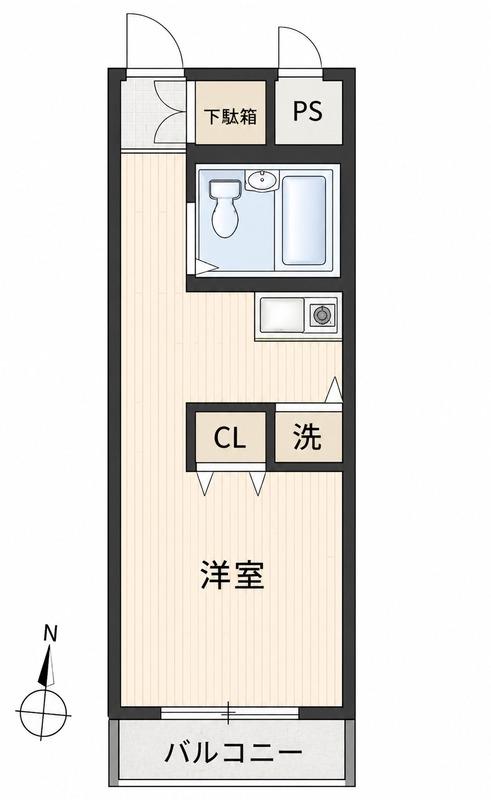 マック南横浜コート(1K/4階)の間取り写真