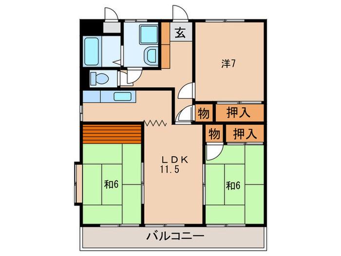 メゾンルミエール(3LDK/2階)の間取り写真