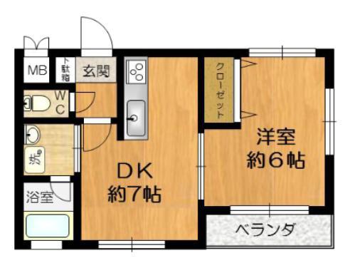 フェニックス板宿(1DK/3階)の間取り写真