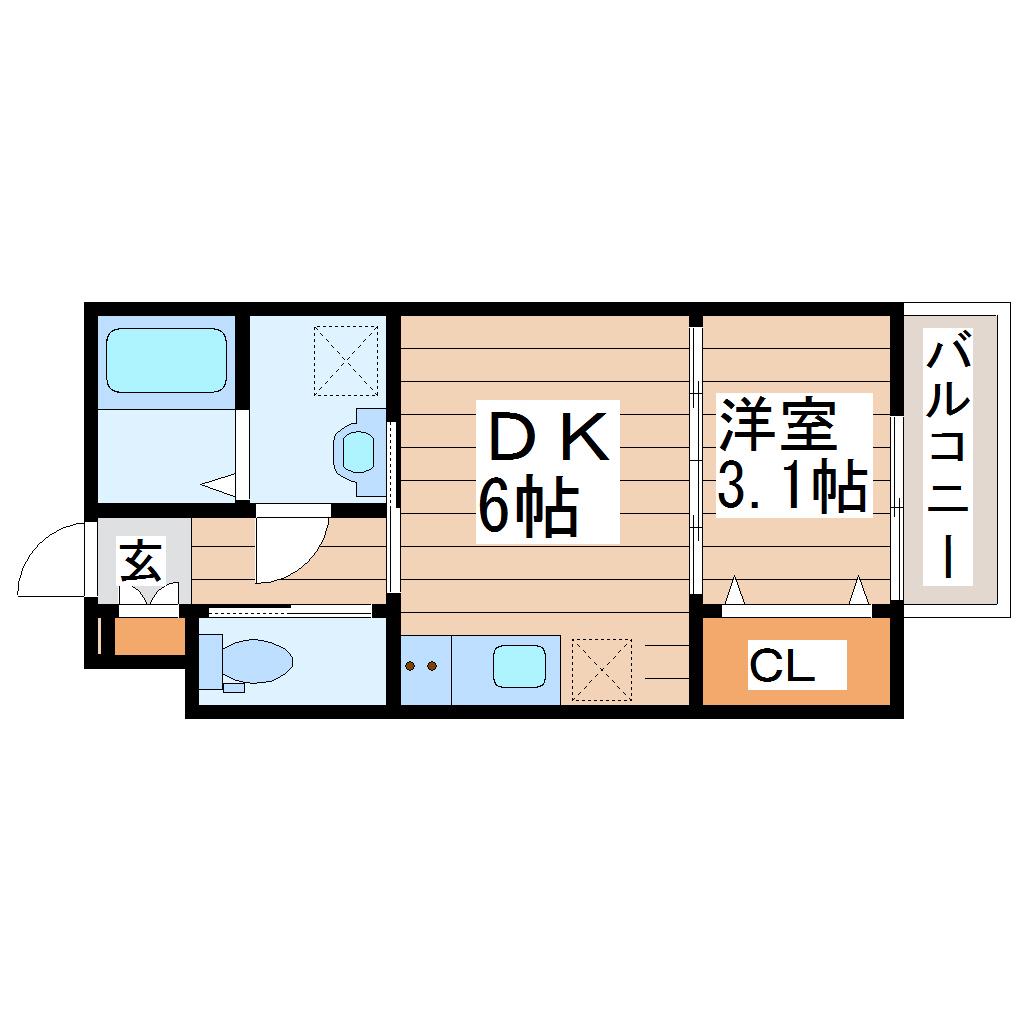 LEJADE(1DK/3階)の間取り写真