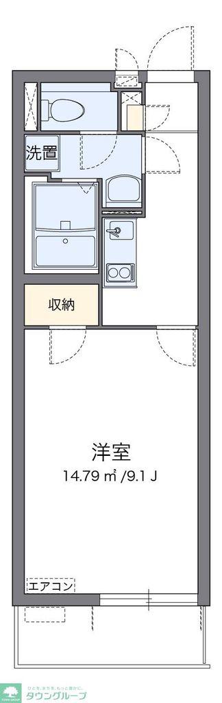 クレイノアーバン 大宮(1K/1階)の間取り写真