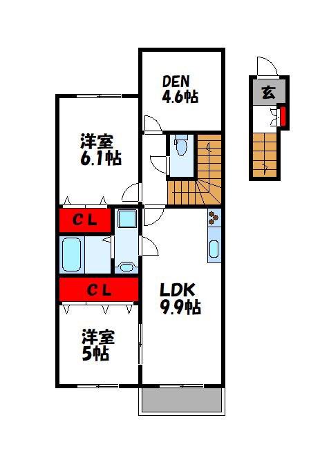 ソレイユ(2SLDK/2階)の間取り写真