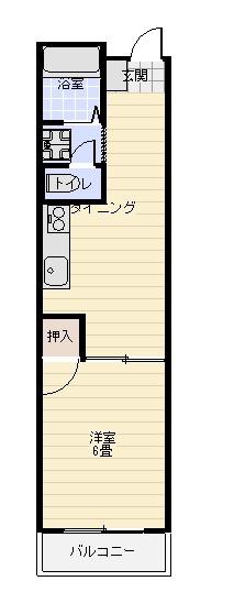 光ハイツ(1DK/1階)の間取り写真