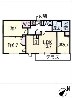 CASAVIVACE(3LDK/1階)の間取り写真