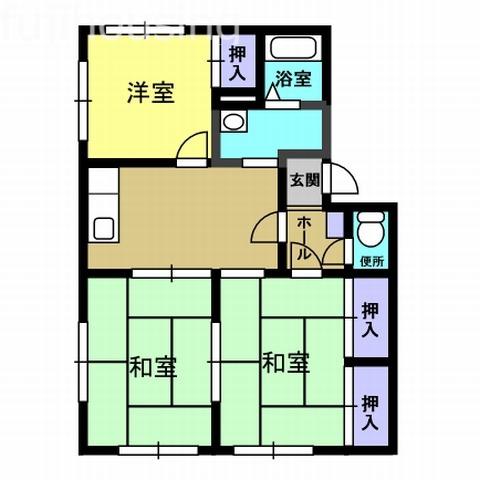 パークシティ城山 C(3DK/2階)の間取り写真