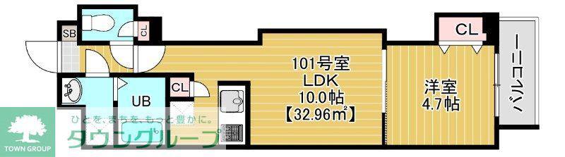 COTE DOR SOGA(1LDK/1階)の間取り写真