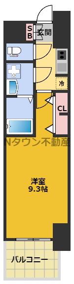 S-RESIDENCE鶴舞II(1K/4階)の間取り写真