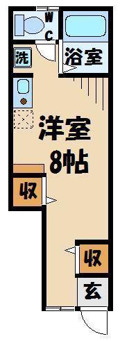 SANTANDER春日部(ワンルーム/1階)の間取り写真