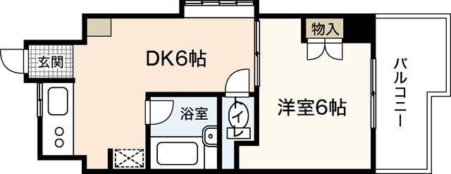光レジデンス(1DK/3階)の間取り写真