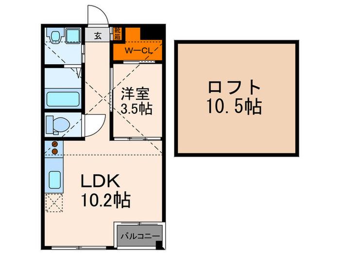 プラネシア東山三条(1LDK/5階)の間取り写真