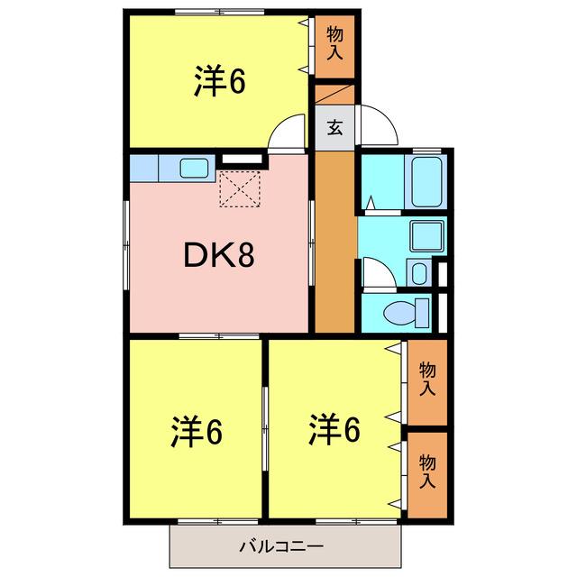 ぷらっとMIYUKI E(3DK/1階)の間取り写真