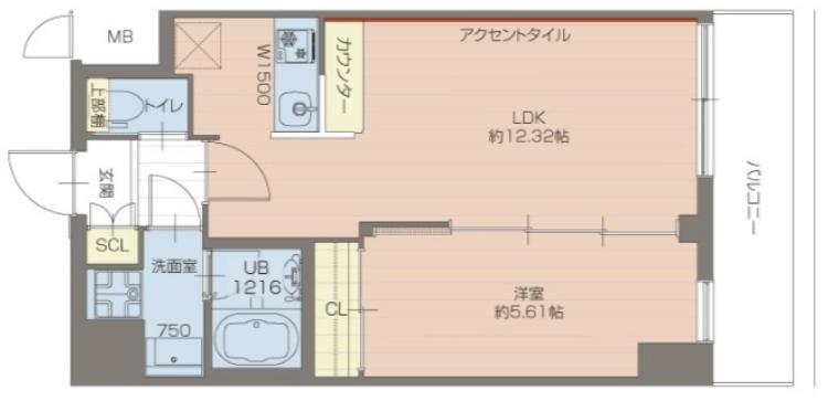 プレジオ西宮北口(1LDK/2階)の間取り写真