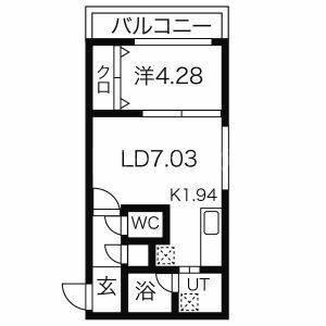 レッジーナ(1LDK/2階)の間取り写真