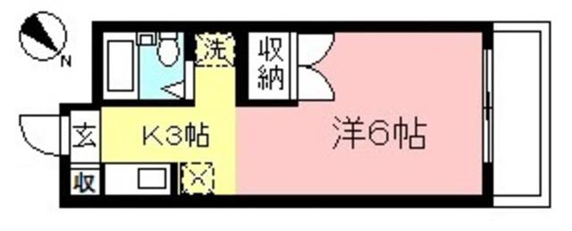片野ビル(1K/3階)の間取り写真