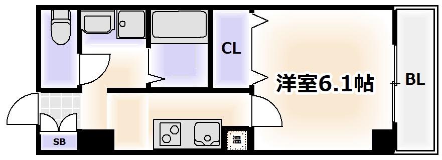 みおつくし杭全(1K/6階)の間取り写真