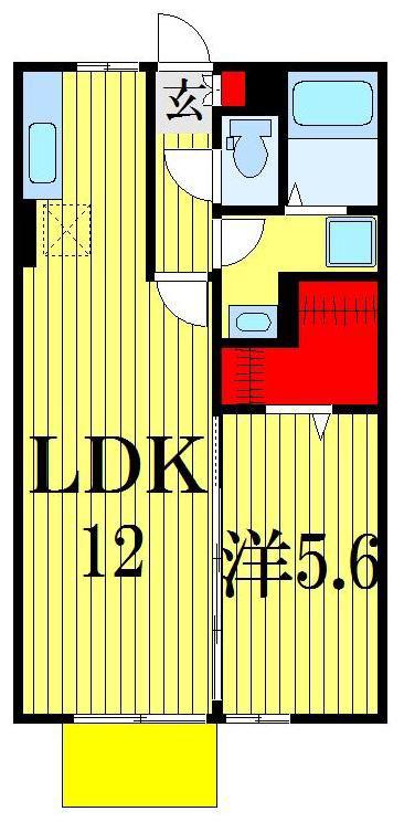 プランドール(1LDK/1階)の間取り写真