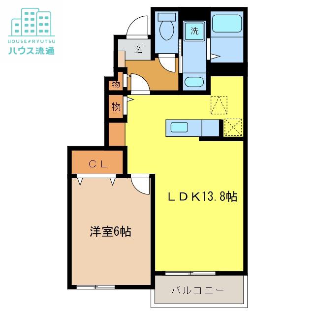 ガーデンM(1LDK/1階)の間取り写真