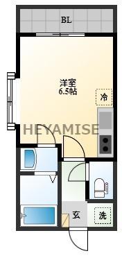 ホークヒルズ 東山手(ワンルーム/4階)の間取り写真