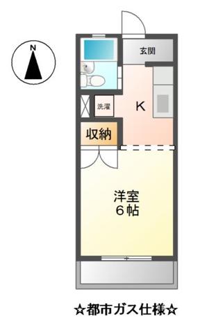 リバーサイドONE(1K/1階)の間取り写真