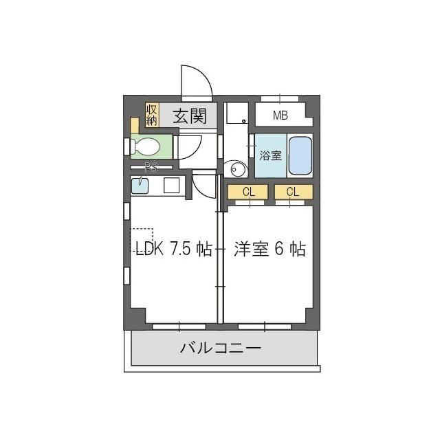 TSカーサSECONDO(1LDK/2階)の間取り写真