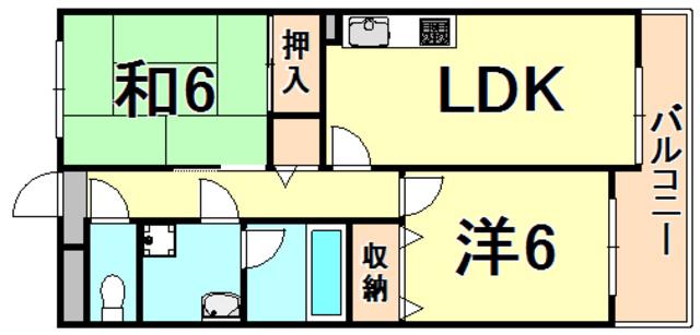 リヴインコンフォート(2LDK/3階)の間取り写真