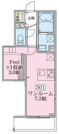 TENーJIN(ワンルーム/3階)の間取り写真