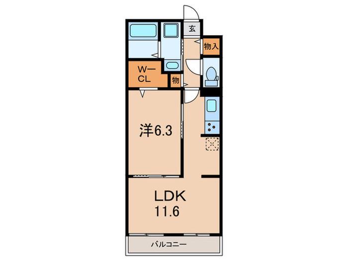 グラン・ステラータ(1LDK/3階)の間取り写真