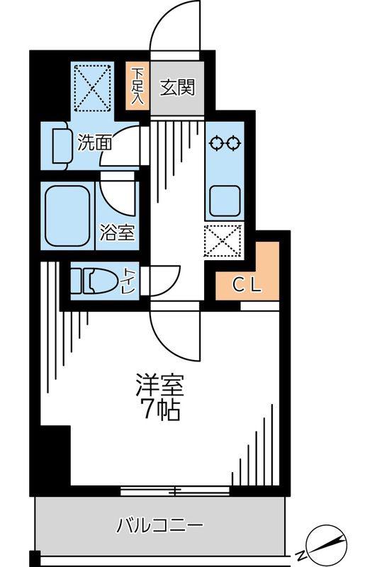 ザ・パーククロス門前仲町(1K/10階)の間取り写真