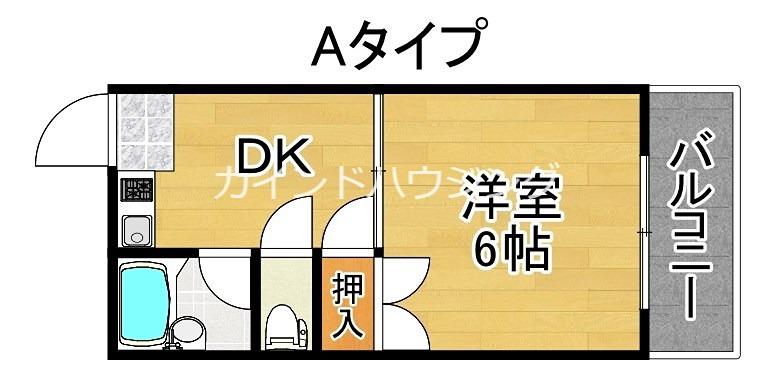ハイツローズ(1DK/3階)の間取り写真