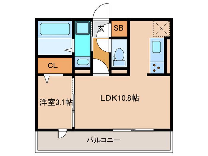 D-ROOM富士松(1LDK/2階)の間取り写真