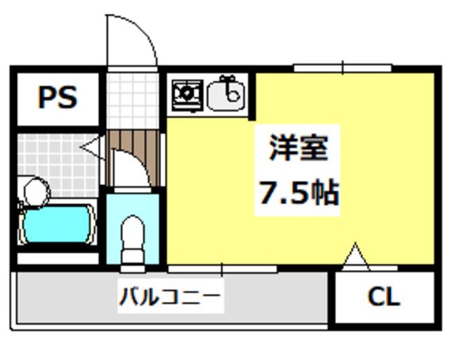 ネオセレス参番館(ワンルーム/4階)の間取り写真