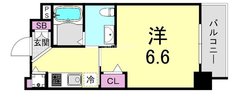 アクアプレイス北浜(1K/5階)の間取り写真
