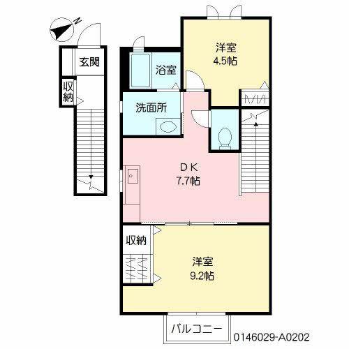 パークサイドM(2DK/2階)の間取り写真