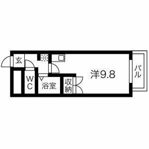 エステイタスAS-17(ワンルーム/4階)の間取り写真