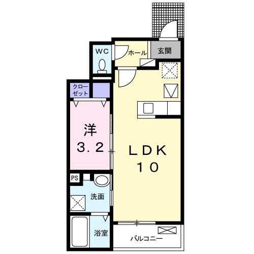 サンライズM(1LDK/1階)の間取り写真