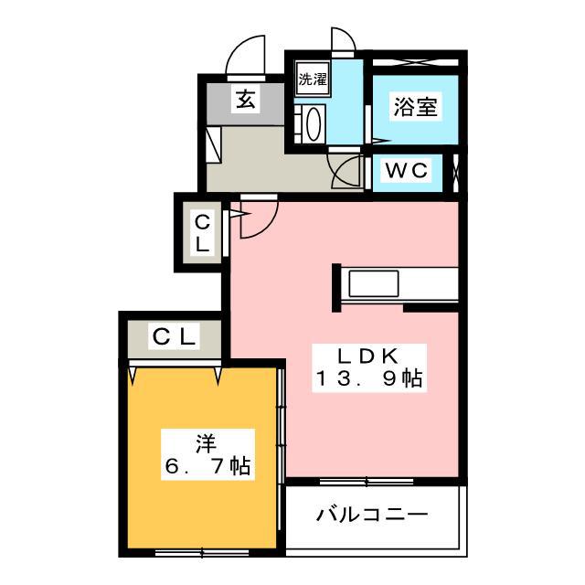 ブラウニーコート(1LDK/1階)の間取り写真