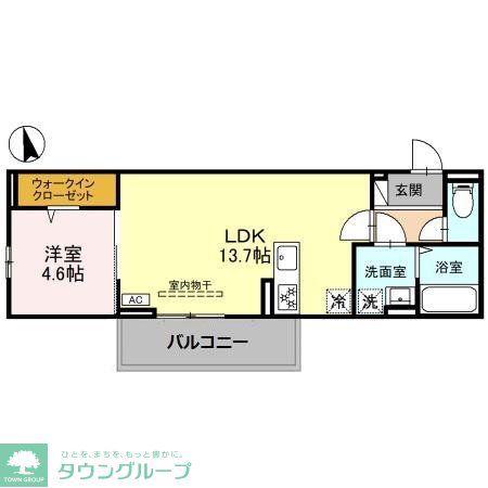イーステージ大橋町(1LDK/1階)の間取り写真