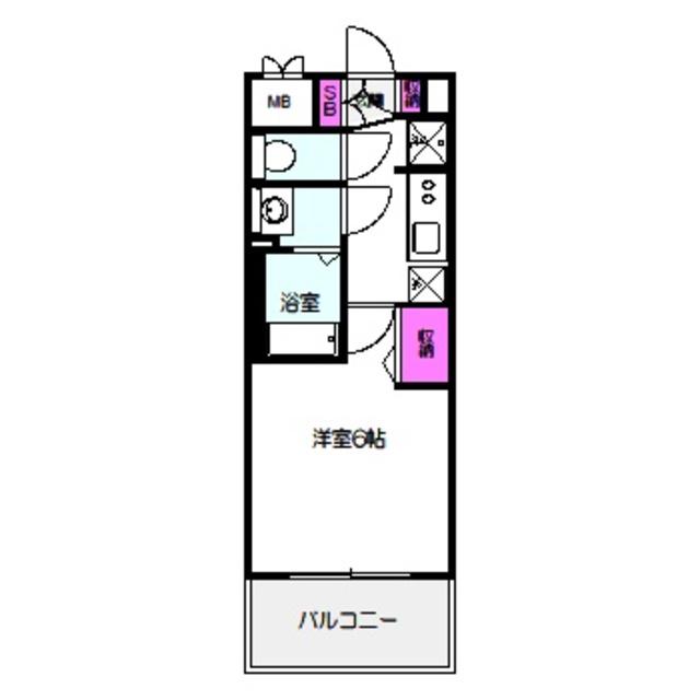 ララプレイス玉造パルク(1K/8階)の間取り写真