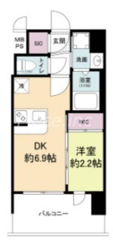 セレニテ十三ミラク(1DK/11階)の間取り写真