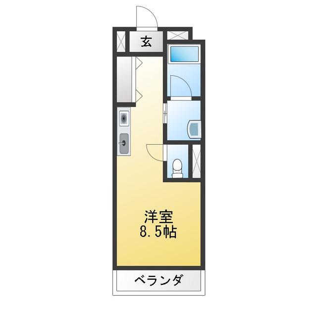 ドリーミー静(1K/3階)の間取り写真