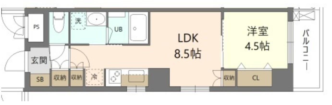 グランメール横浜大口(1LDK/7階)の間取り写真