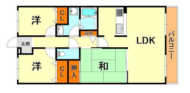 ウエストコート11番街(3LDK/6階)の間取り写真