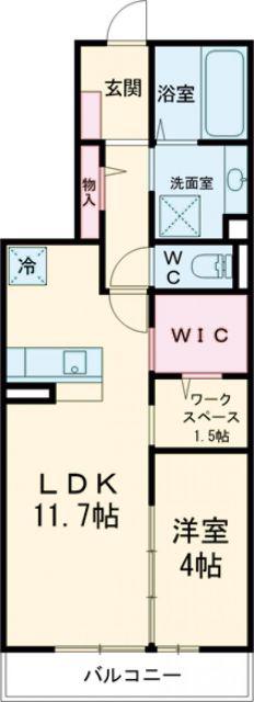 グランシャリオ(1LDK/3階)の間取り写真