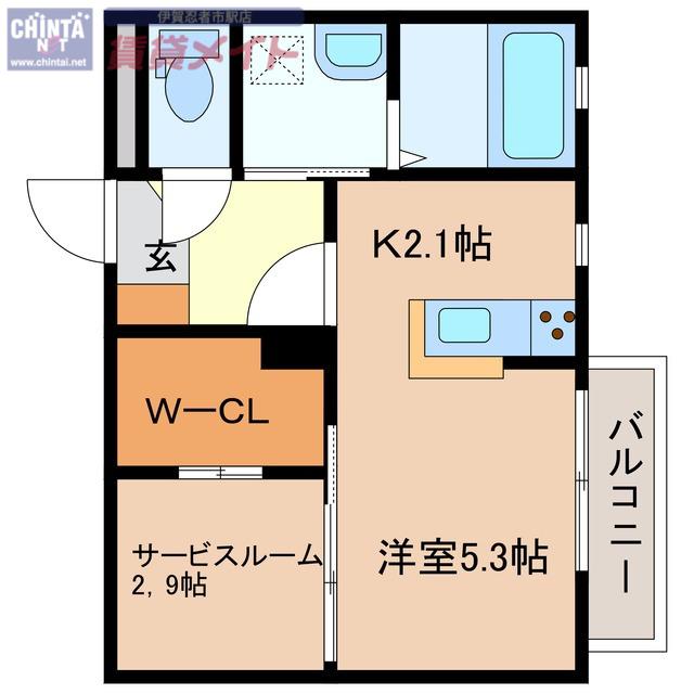 グランハイツ茅町A(1K/1階)の間取り写真