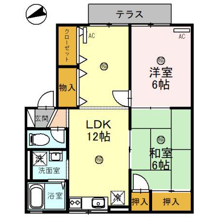 グリーンセゾン(2LDK/1階)の間取り写真