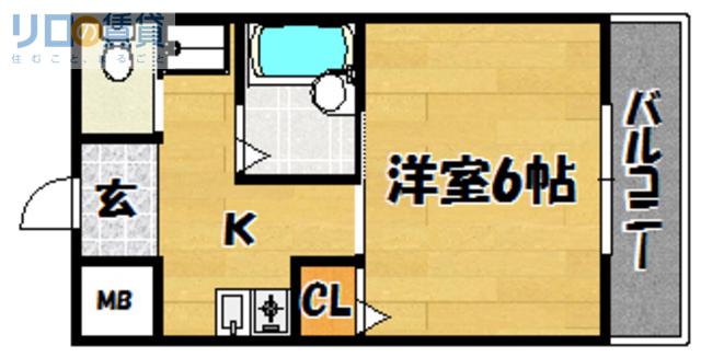 GIOIA KITANO(1K/3階)の間取り写真