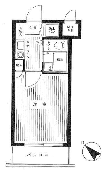 クリオ妙蓮寺参番館(1K/1階)の間取り写真