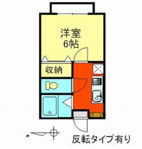 シャンロジイA(1K/1階)の間取り写真