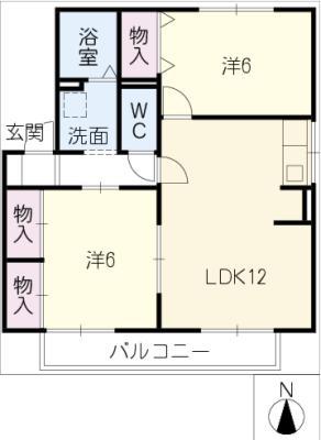 セントポーリア(2LDK/2階)の間取り写真
