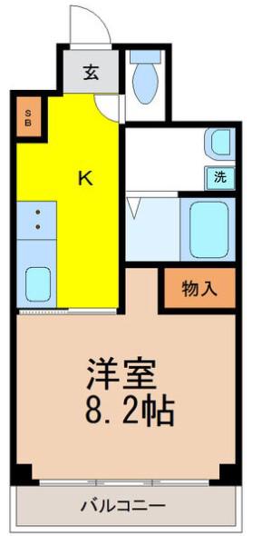 パレスM(ワンルーム/4階)の間取り写真